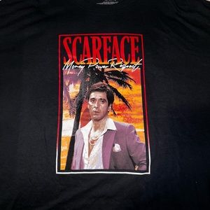 Scar Face Tony Montana Money Power Respect Black T-Shirt Mens Size XL